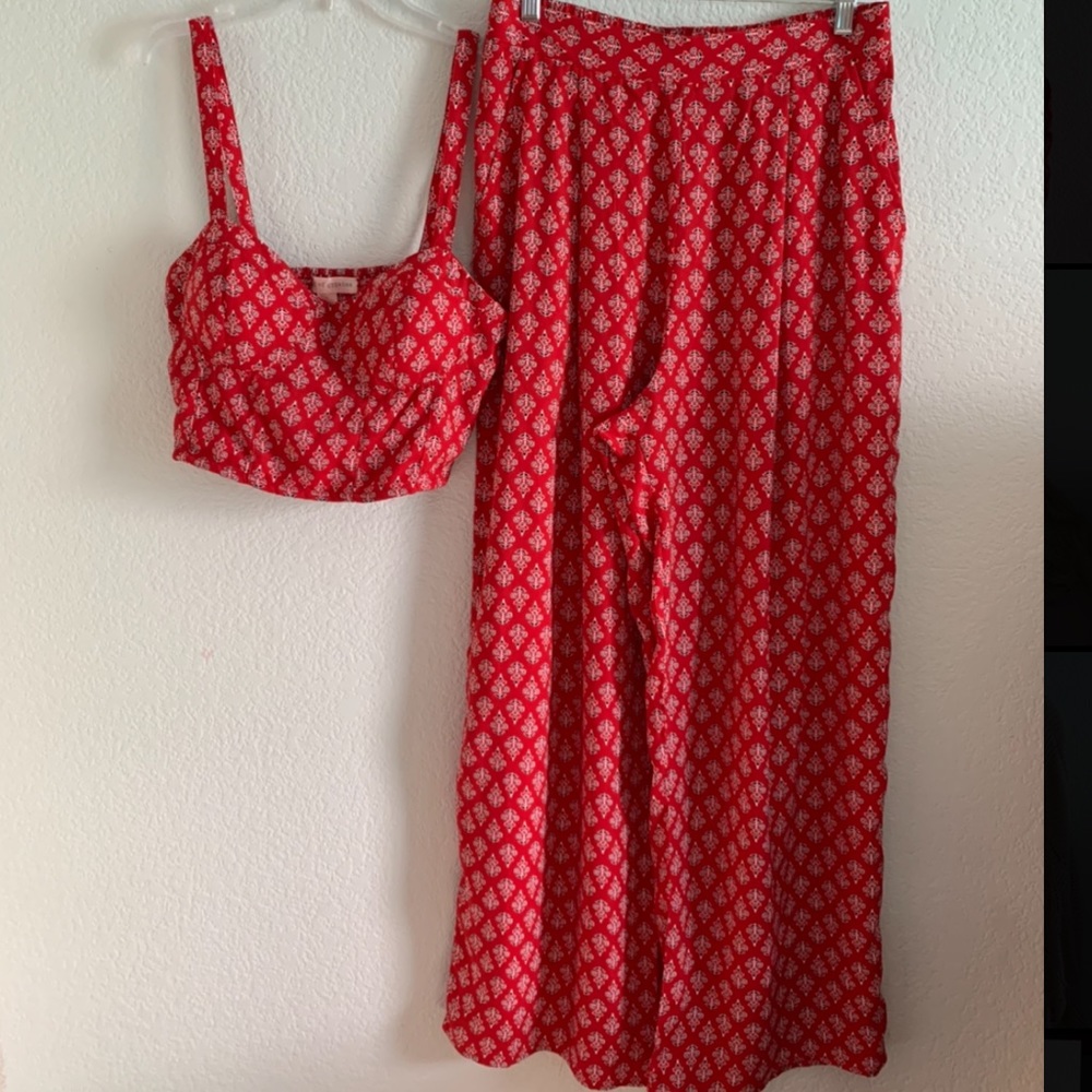 Two-Piece Short Top and Pant Set